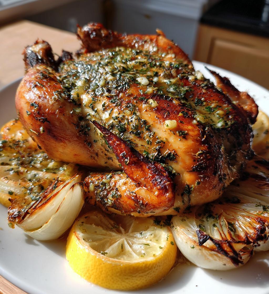 garlic herb butter roast chicken - detail 1
