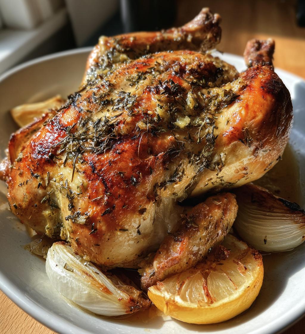 garlic herb butter roast chicken
