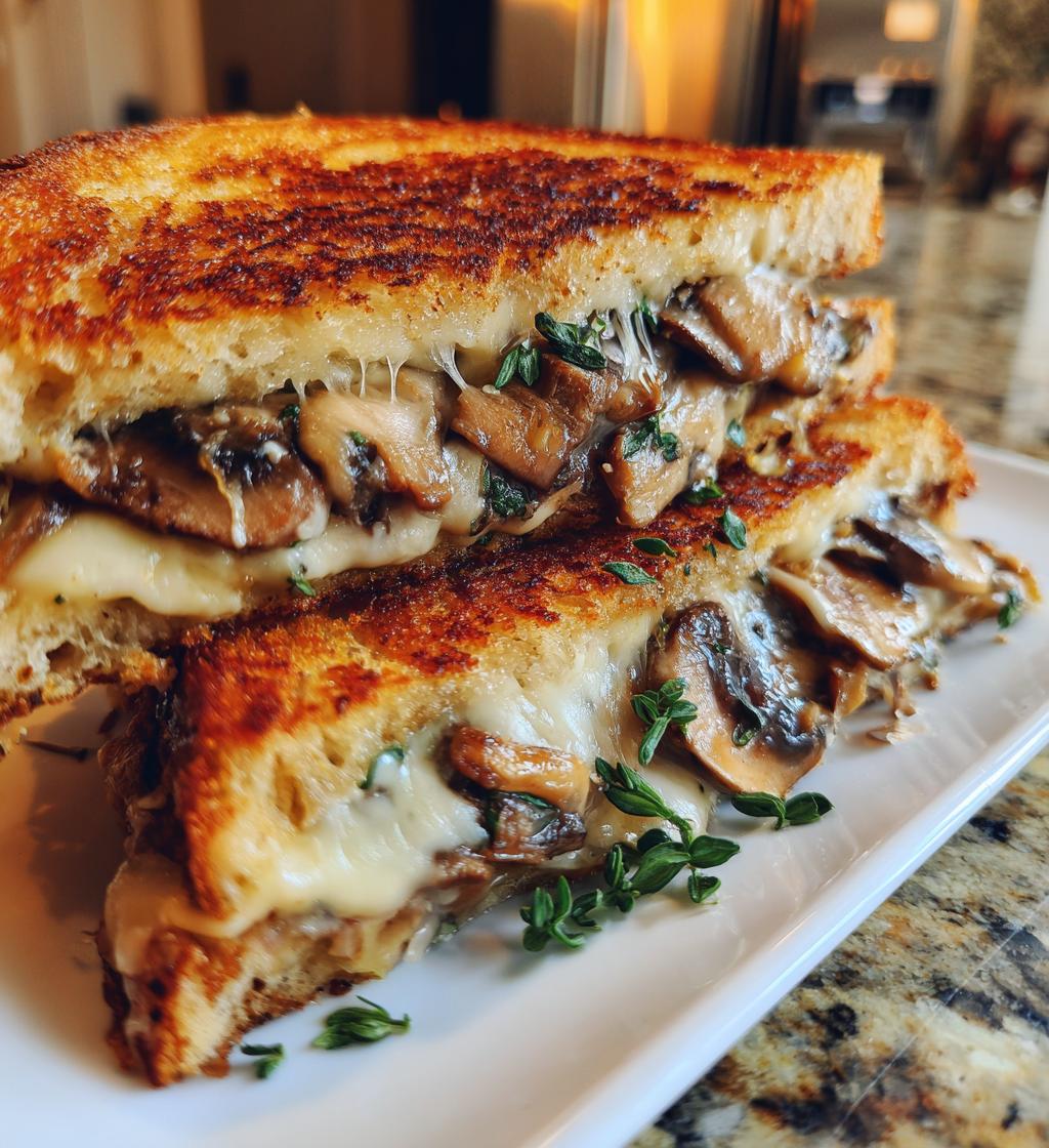 garlic mushroom grilled cheese - detail 1