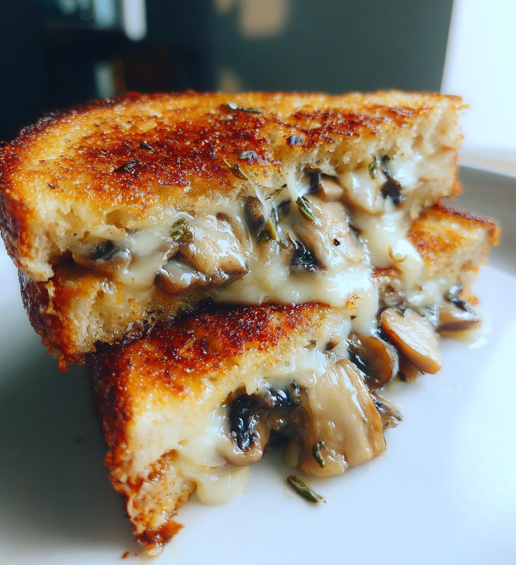 garlic mushroom grilled cheese - detail 1