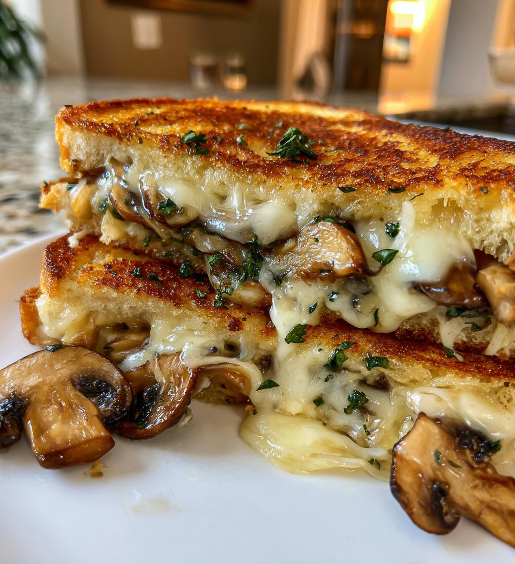 garlic mushroom grilled cheese