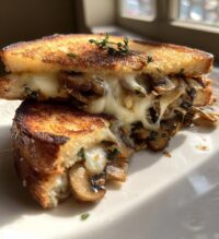 garlic mushroom grilled cheese
