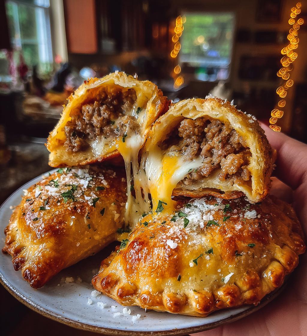 garlic parmesan cheeseburger bombs - detail 1