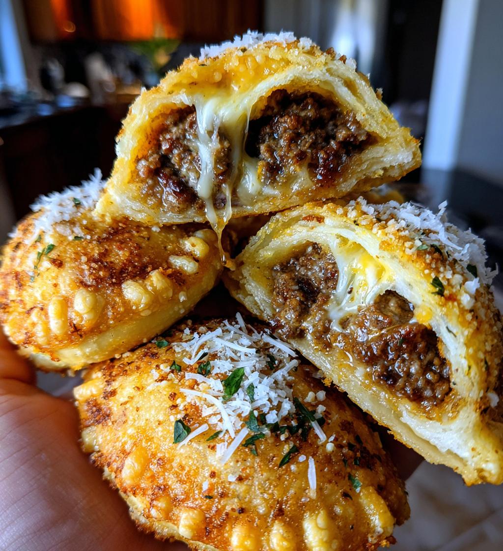 garlic parmesan cheeseburger bombs