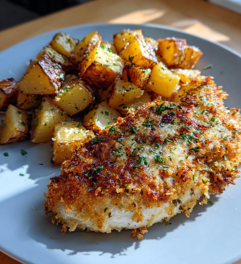 garlic parmesan chicken and potatoes - detail 1