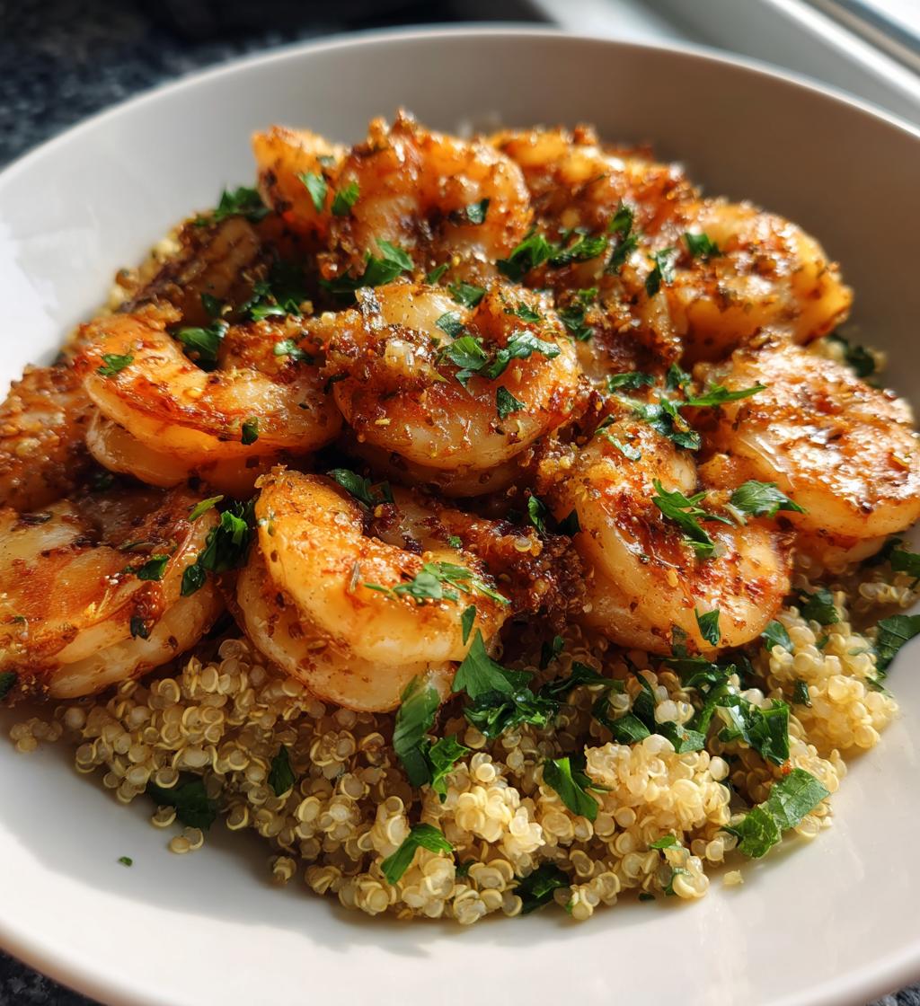 garlic shrimp quinoa - detail 1