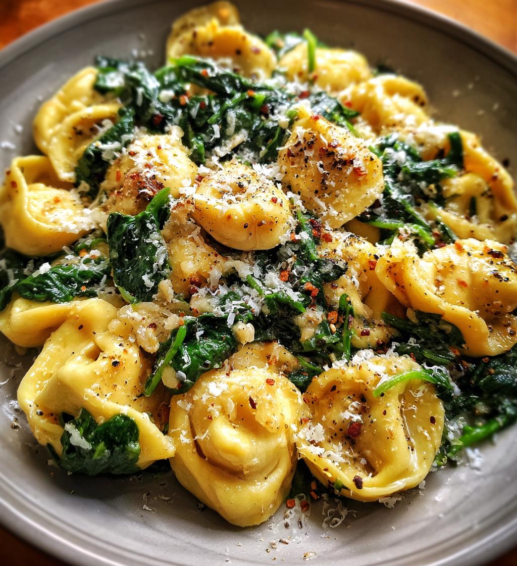 garlic spinach tortellini