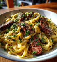 garlic steak pasta recipe