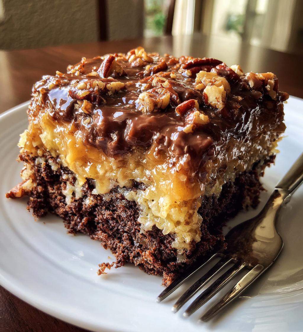 german chocolate poke cake - detail 1
