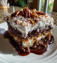 german chocolate poke cake