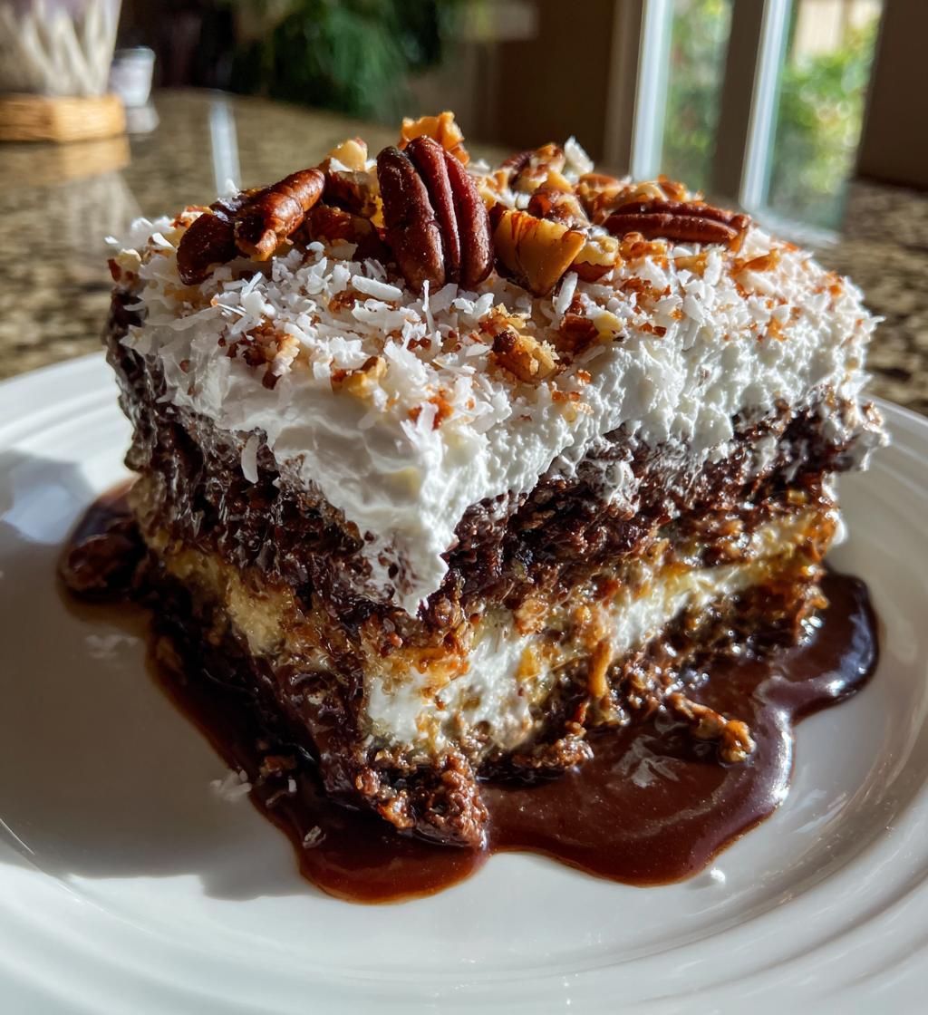 german chocolate poke cake