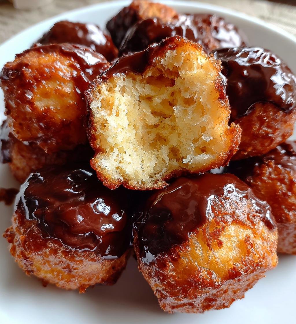 glazed chocolate donut holes - detail 1