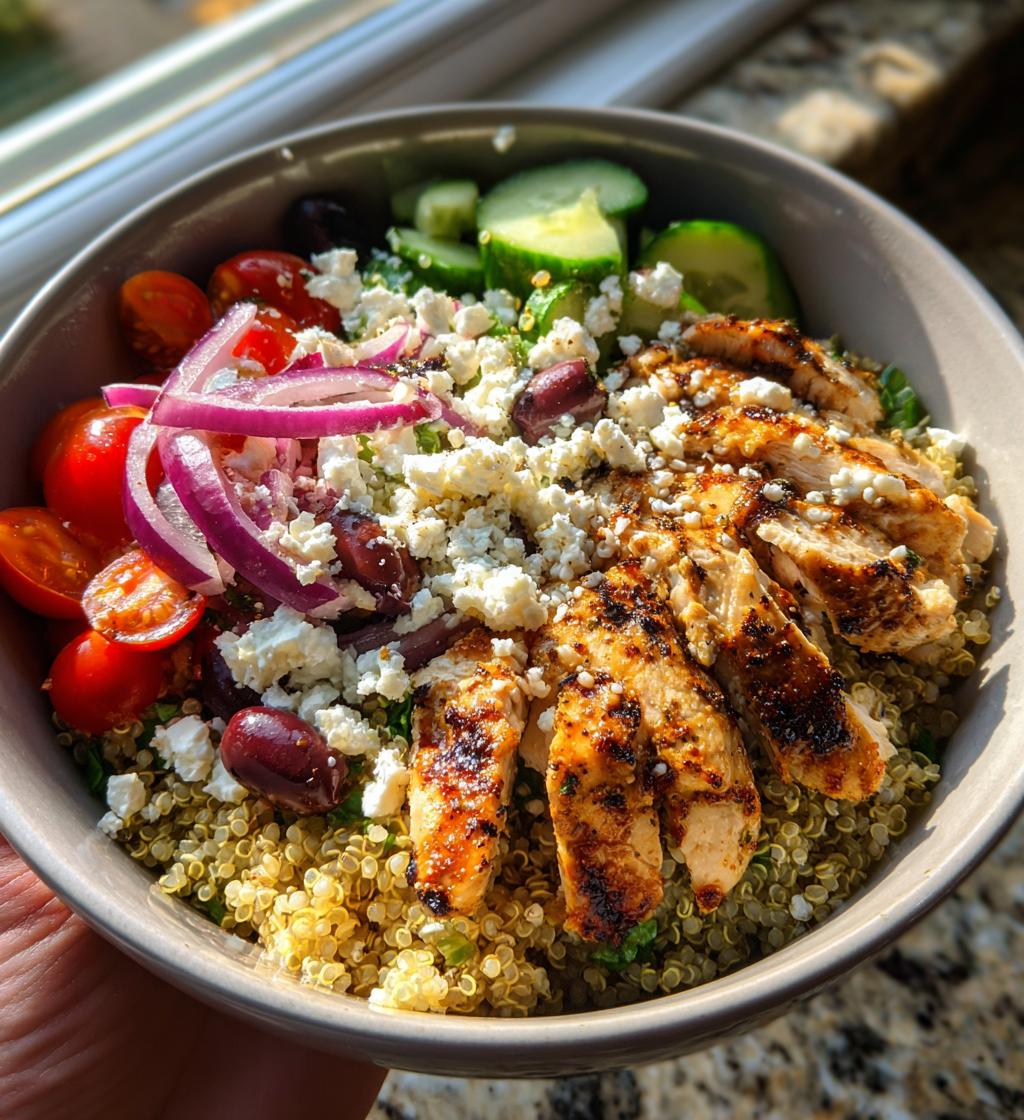 greek chicken quinoa bowl - detail 1