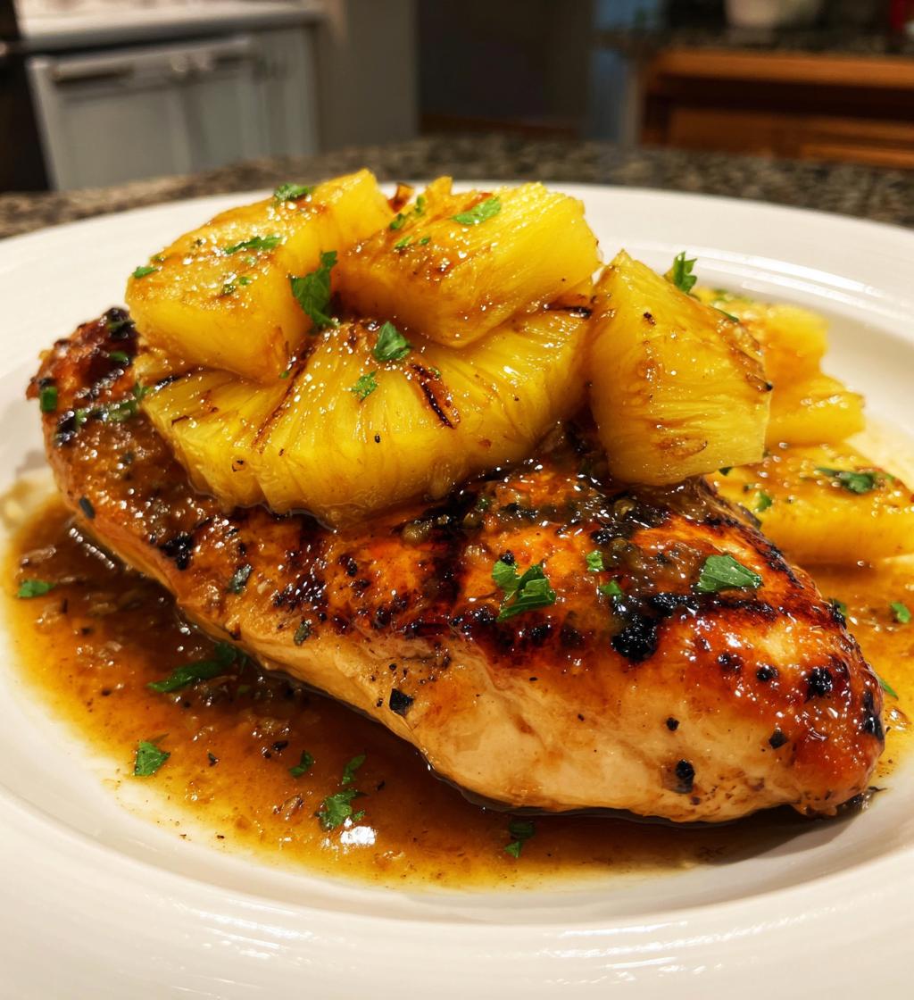 grilled aloha chicken and pineapple - detail 1