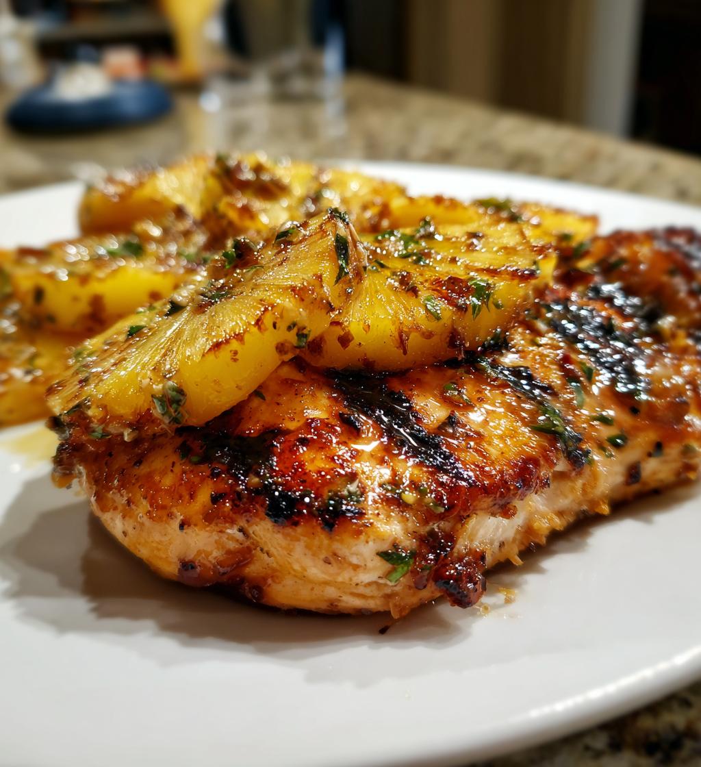 grilled aloha chicken and pineapple