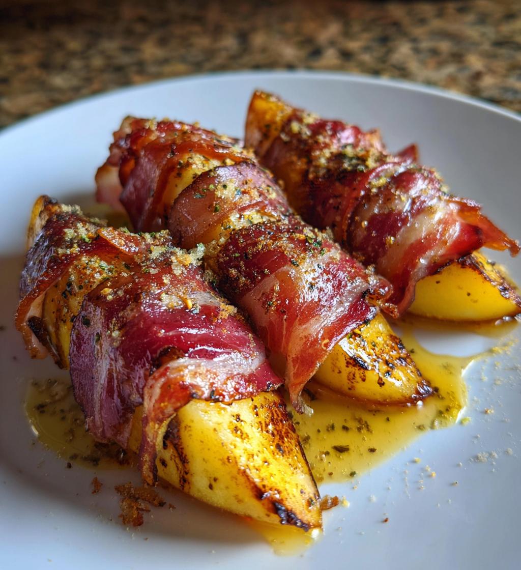grilled apples with prosciutto and honey - detail 1