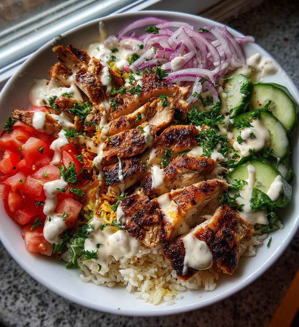 grilled chicken shawarma bowl - detail 1