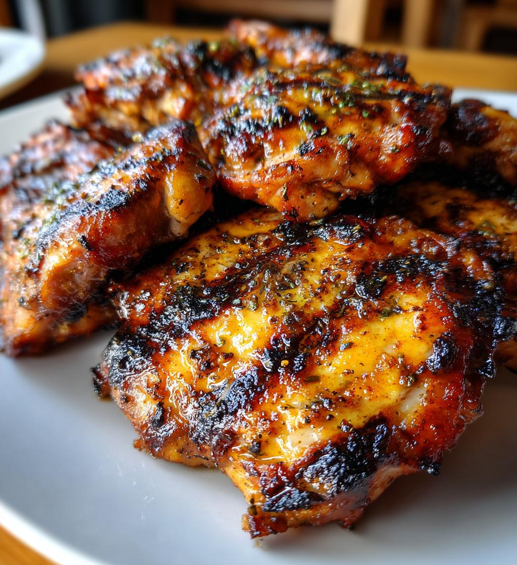 grilled chicken thighs - detail 1