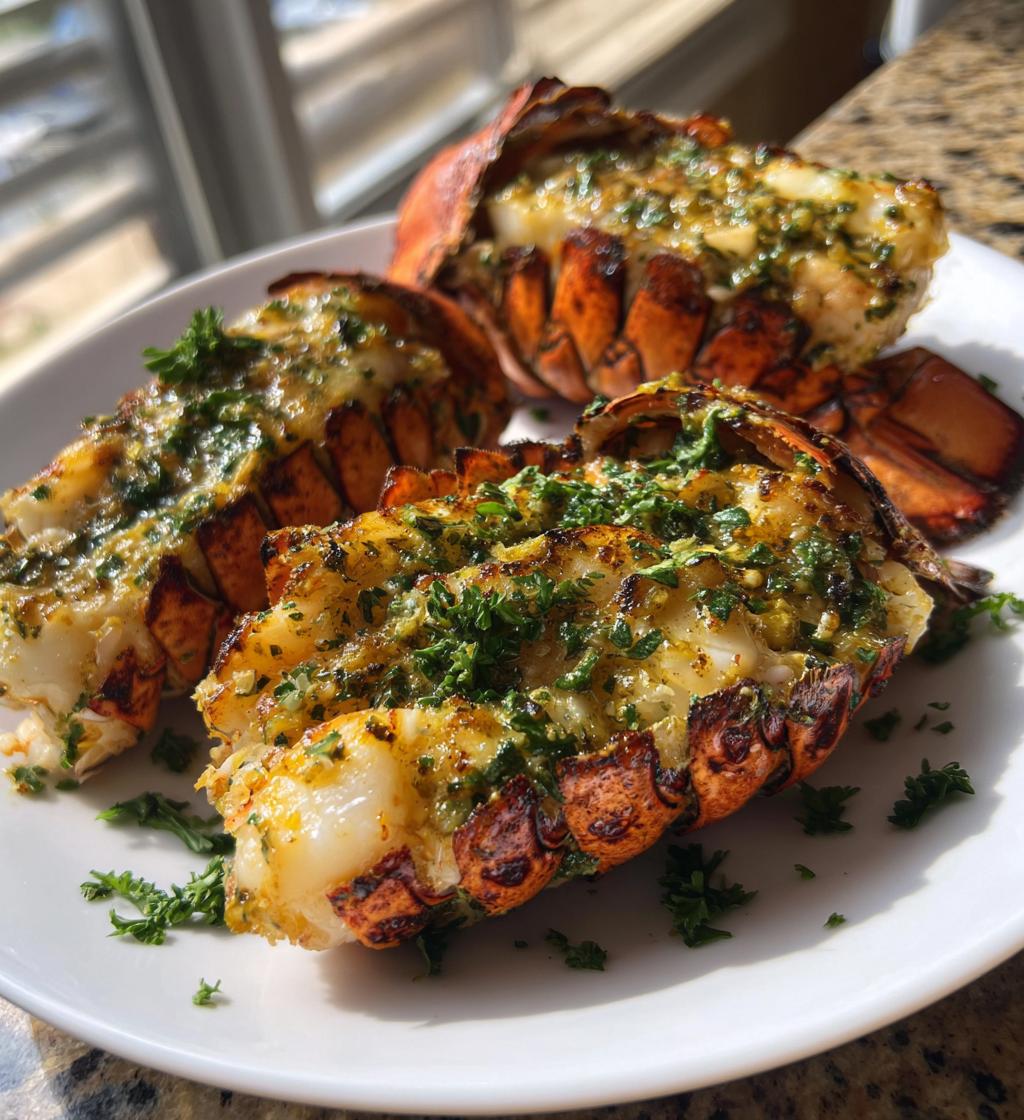 grilled lobster tails garlic lemon butter - detail 1