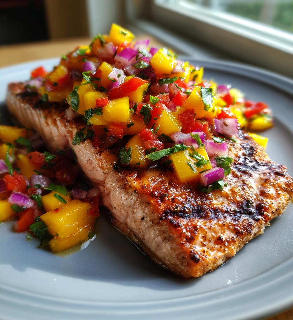 grilled salmon with mango salsa