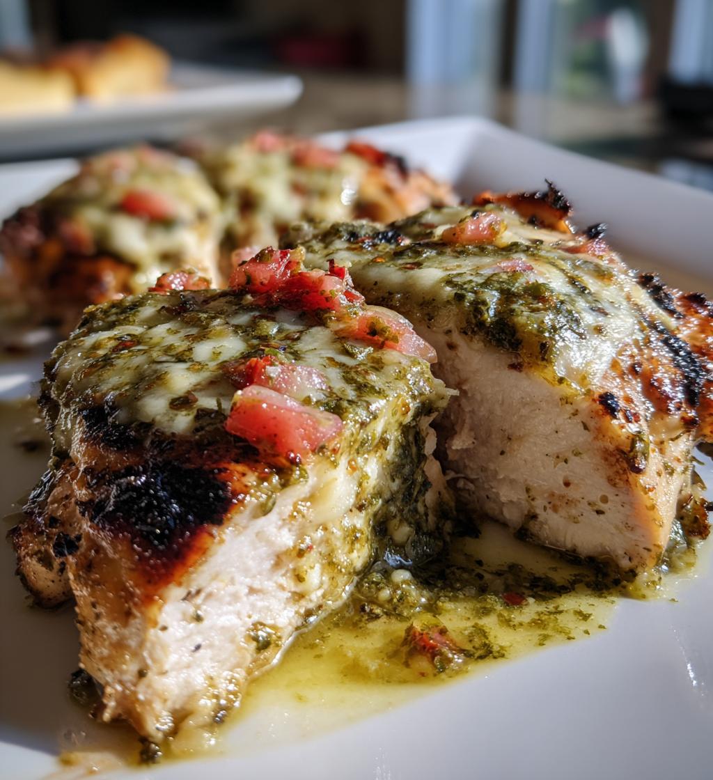 grilled salsa verde pepper jack chicken - detail 1
