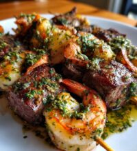 grilled surf turf skewers with chimichurri