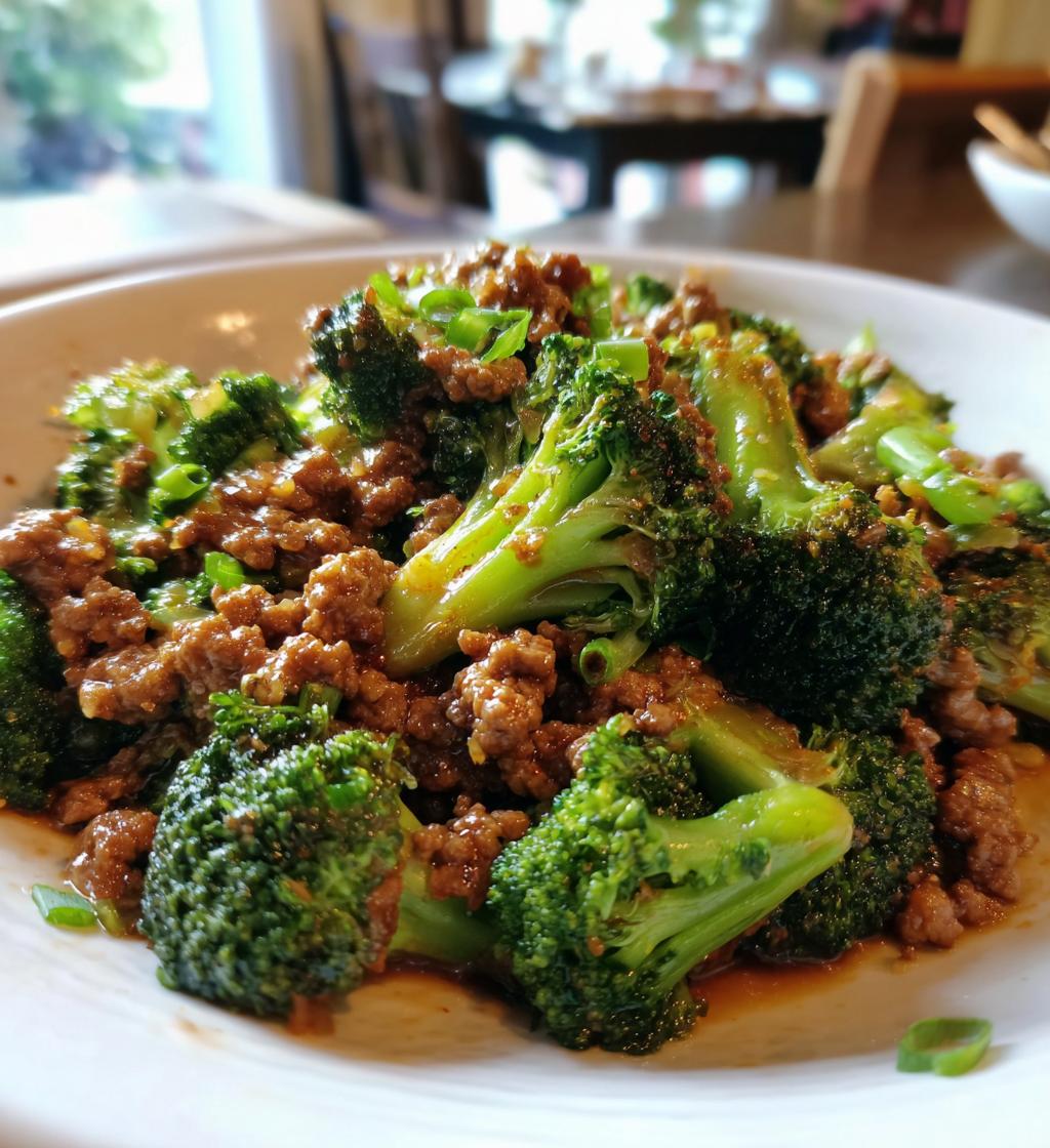 ground beef and broccoli stir fry - detail 1