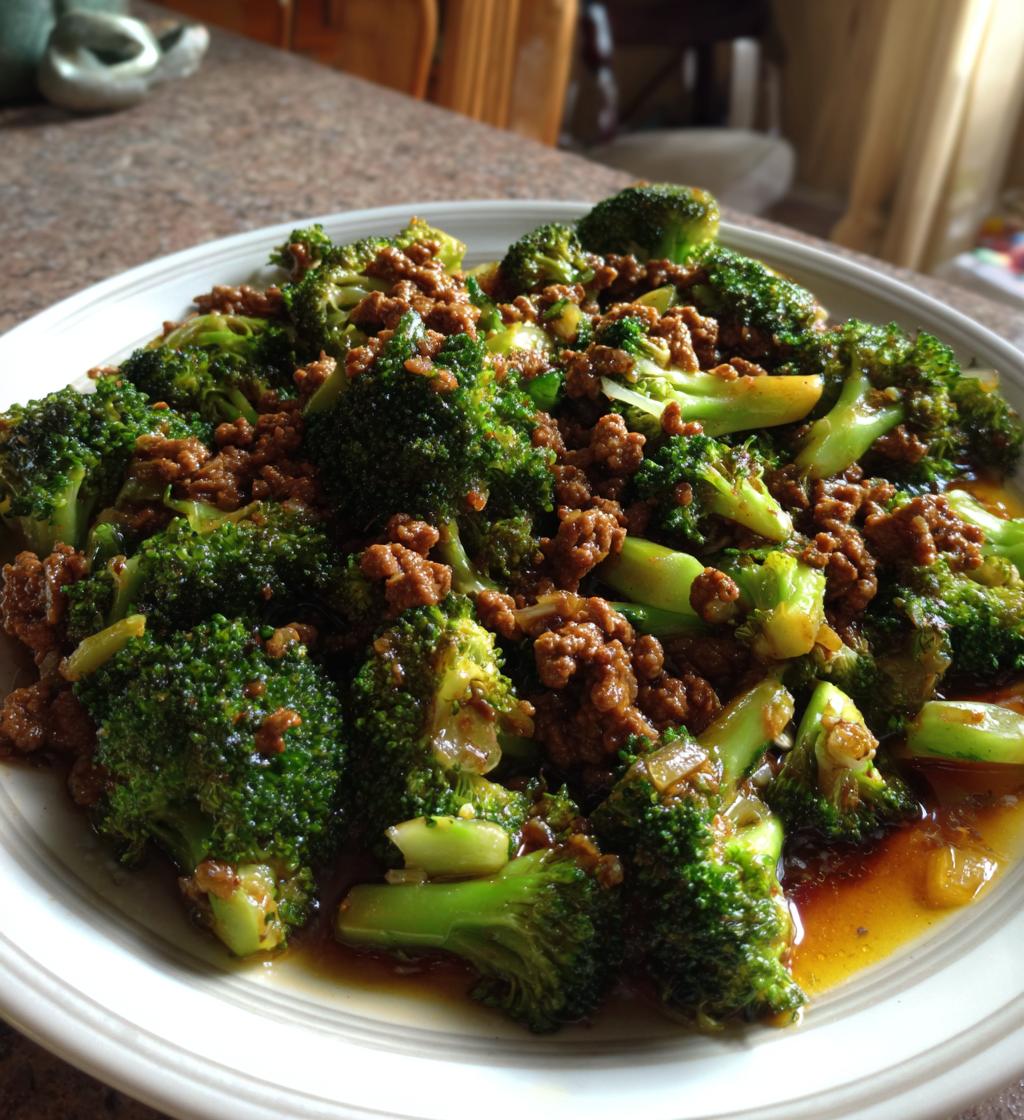 ground beef and broccoli stir fry