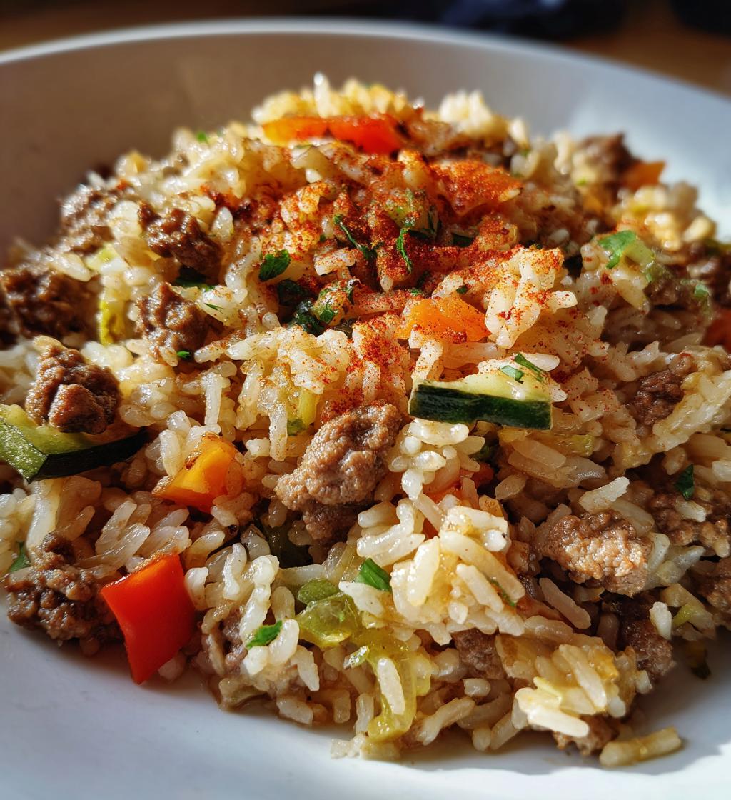 ground beef and rice skillet - detail 1