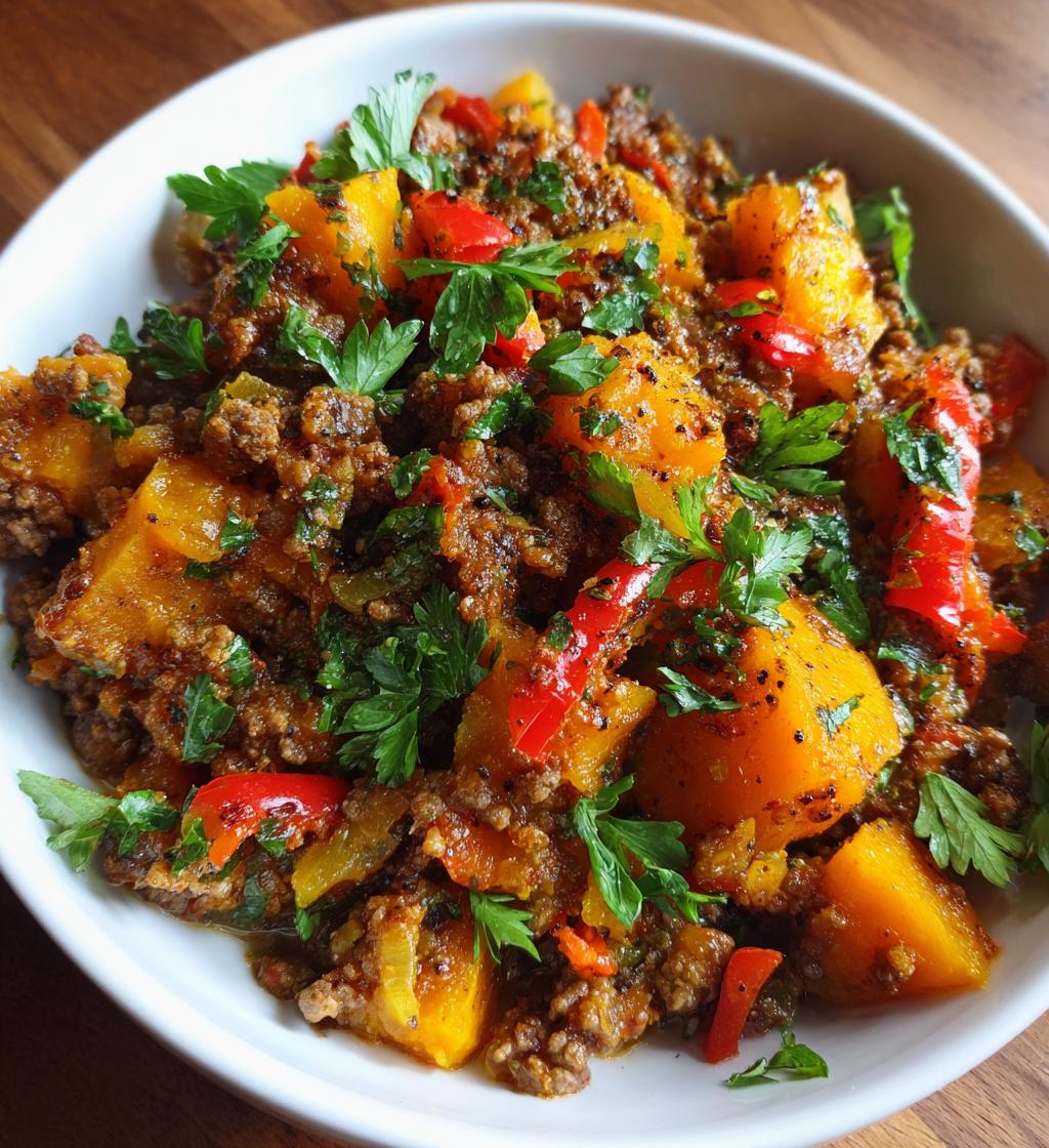ground beef and sweet potato skillet