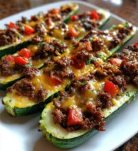 ground beef zucchini boats