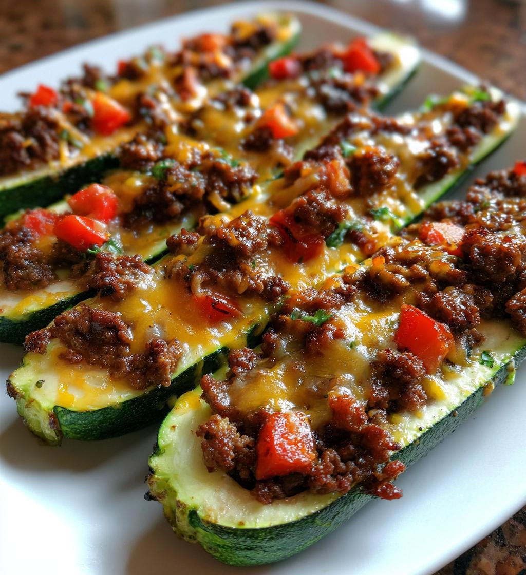 ground beef zucchini boats