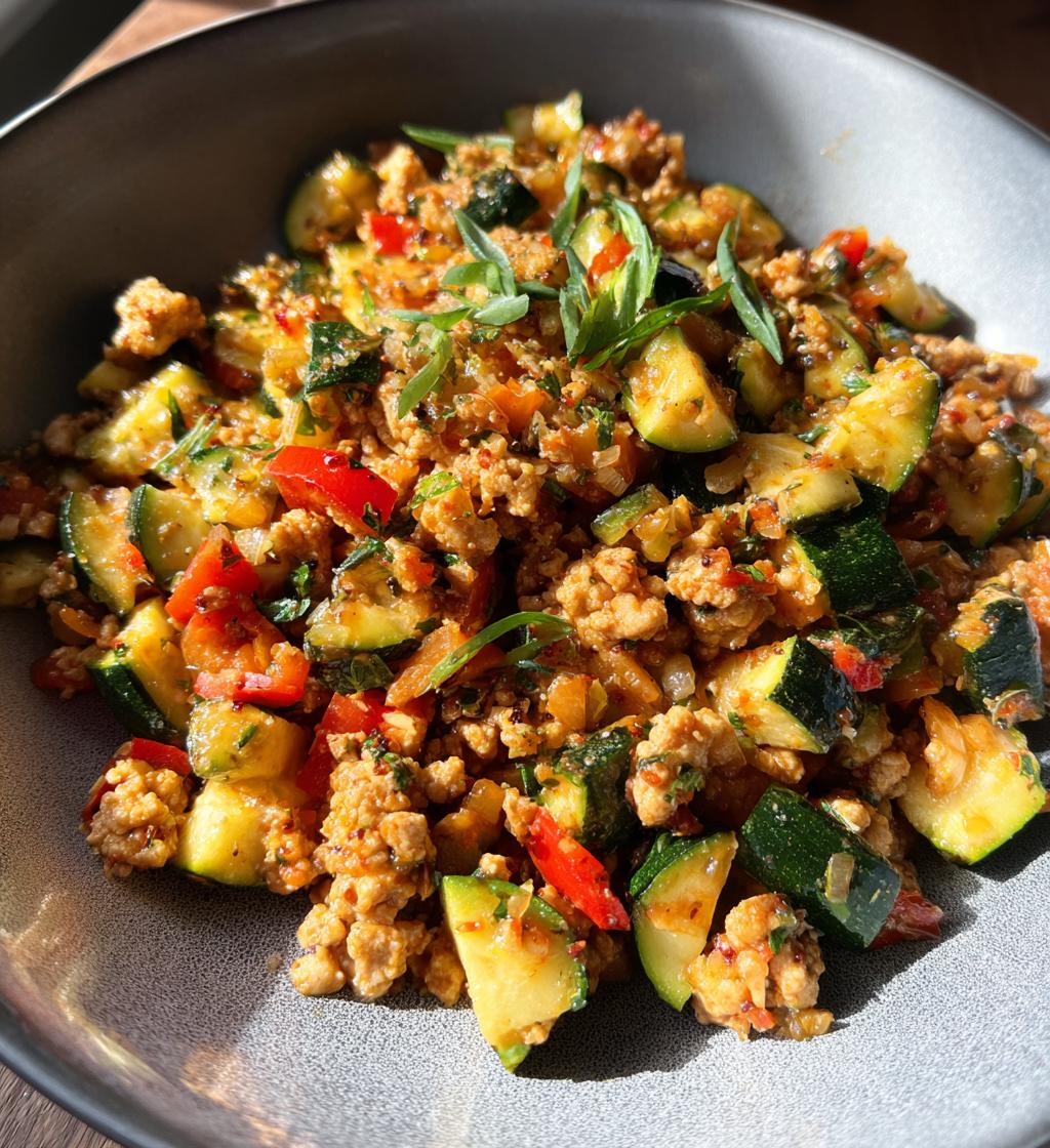 ground turkey and zucchini skillet