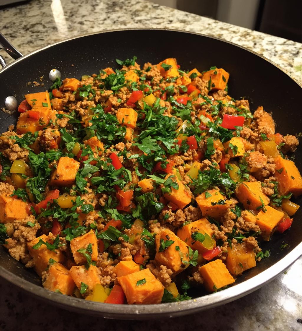 ground turkey sweet potato skillet