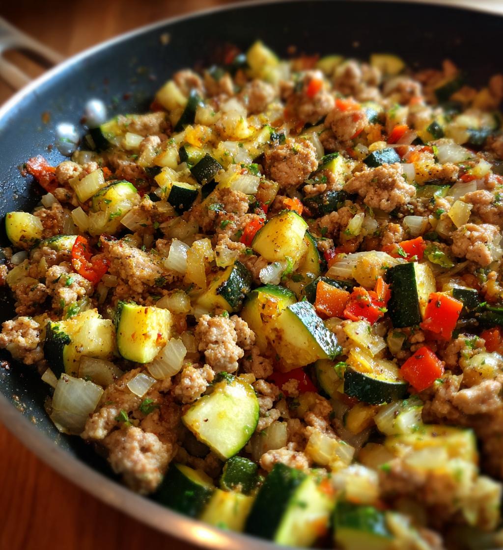 ground turkey zucchini skillet