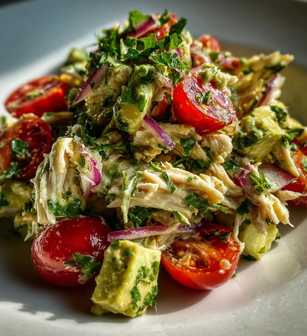 healthy avocado chicken salad