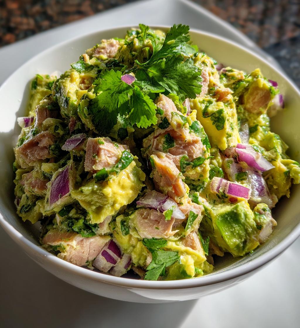 healthy avocado tuna salad - detail 1