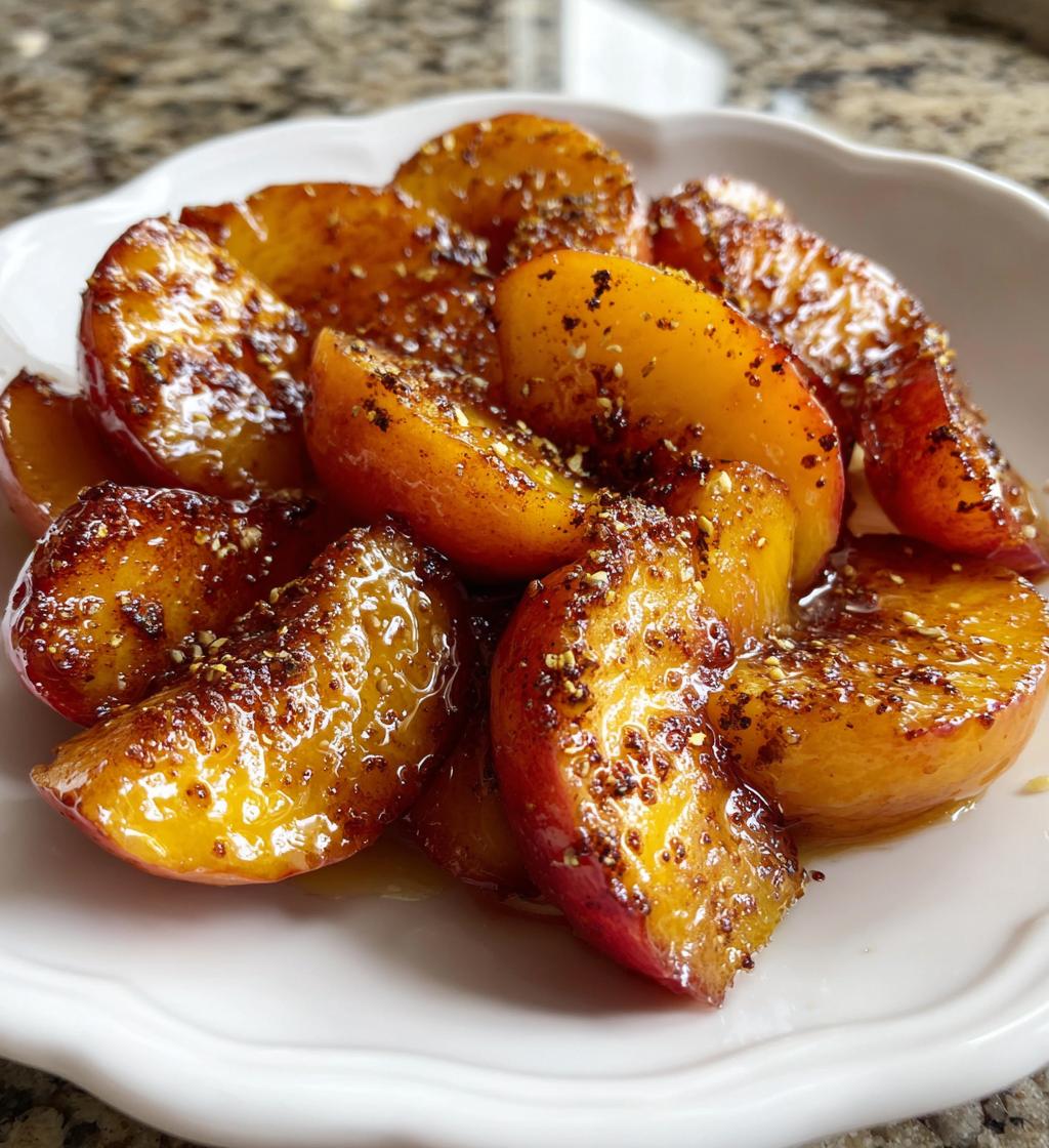 healthy honey roasted peaches