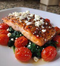healthy mediterranean salmon dinner