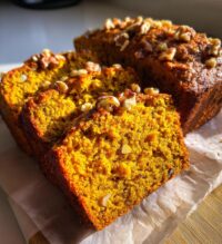 healthy no added sugar pumpkin banana bread
