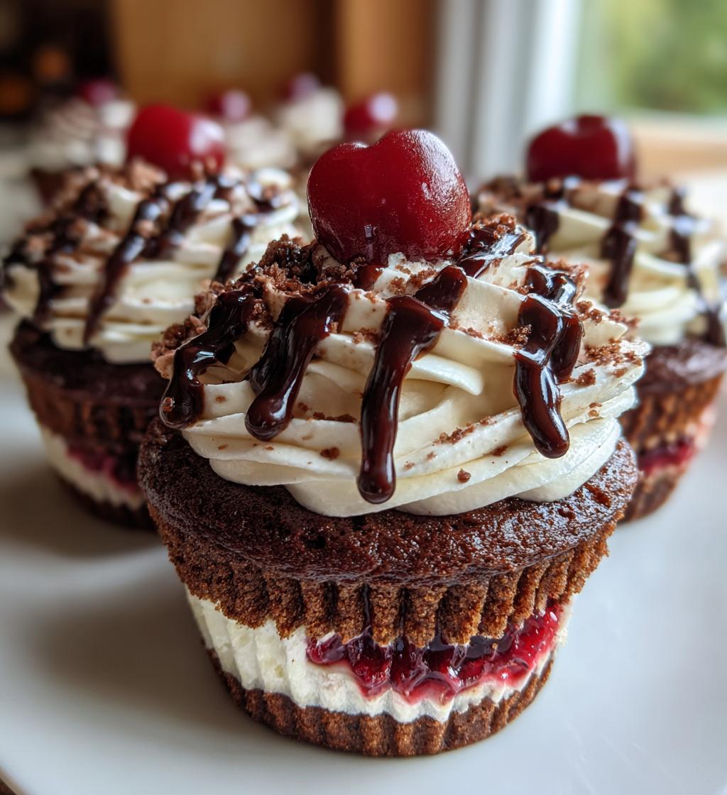 high hat chocolate cherry cream cupcakes - detail 1