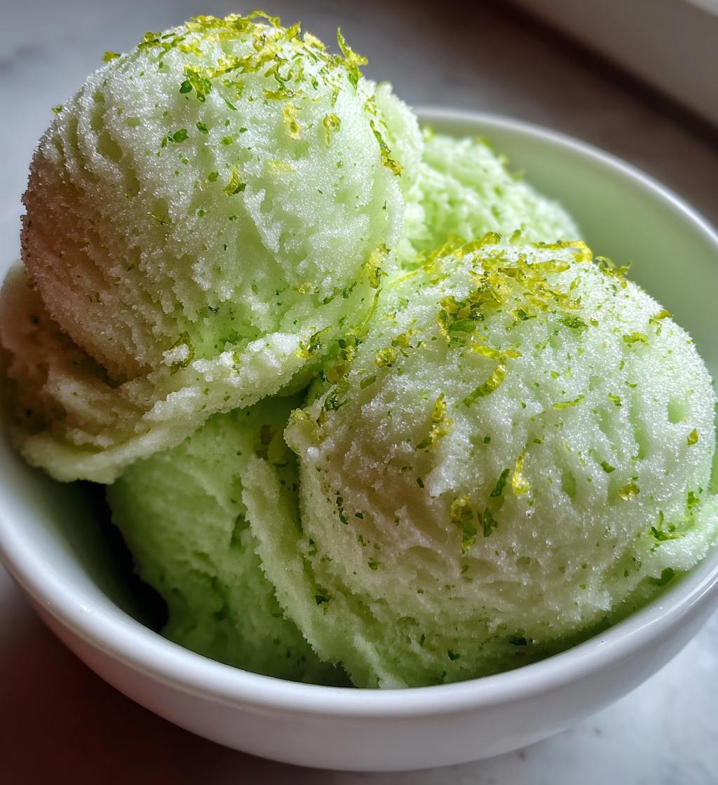 homemade lime sorbet - detail 1