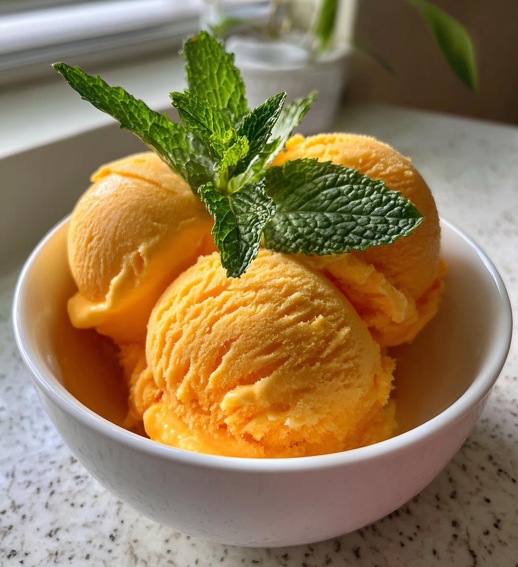 homemade mango sorbet