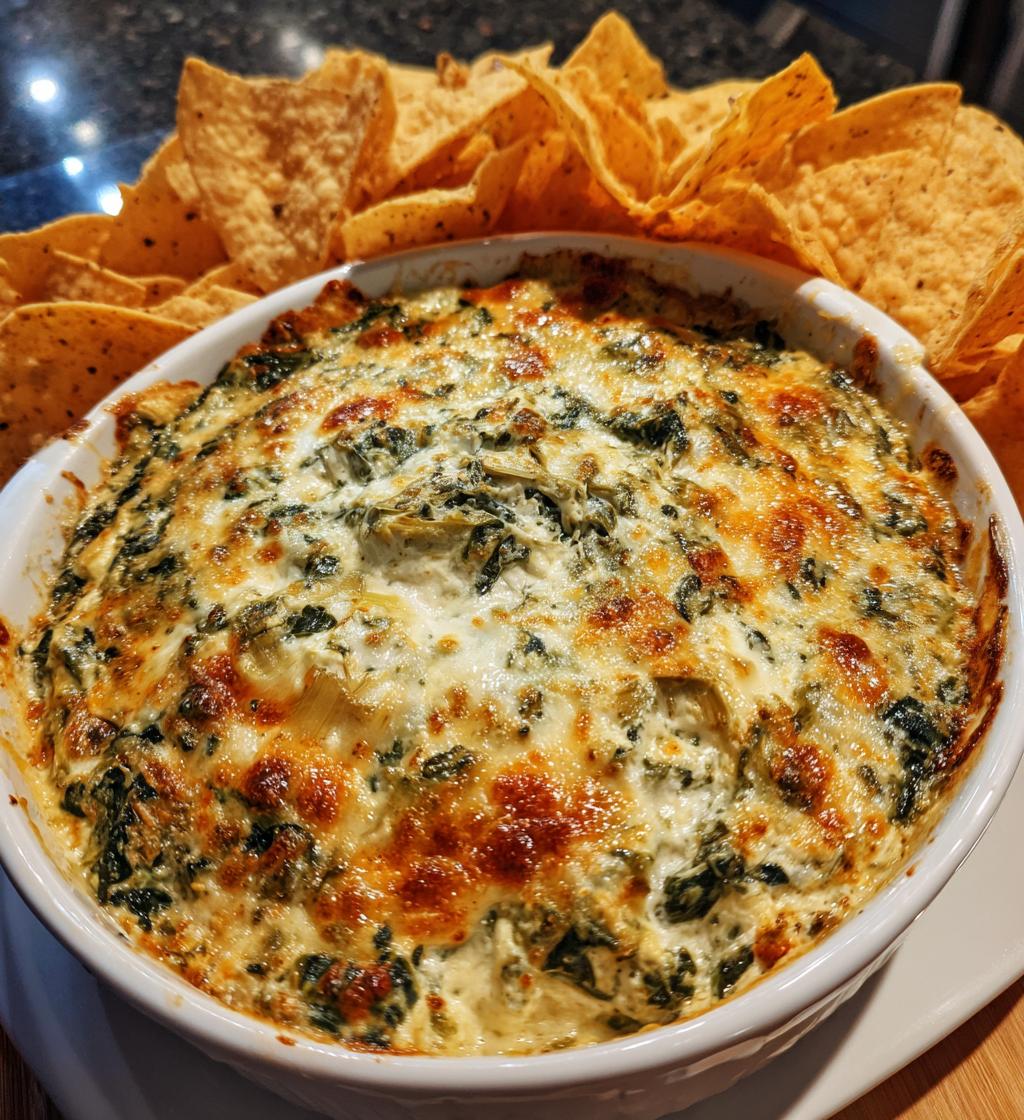 homemade spinach and artichoke dip - detail 1
