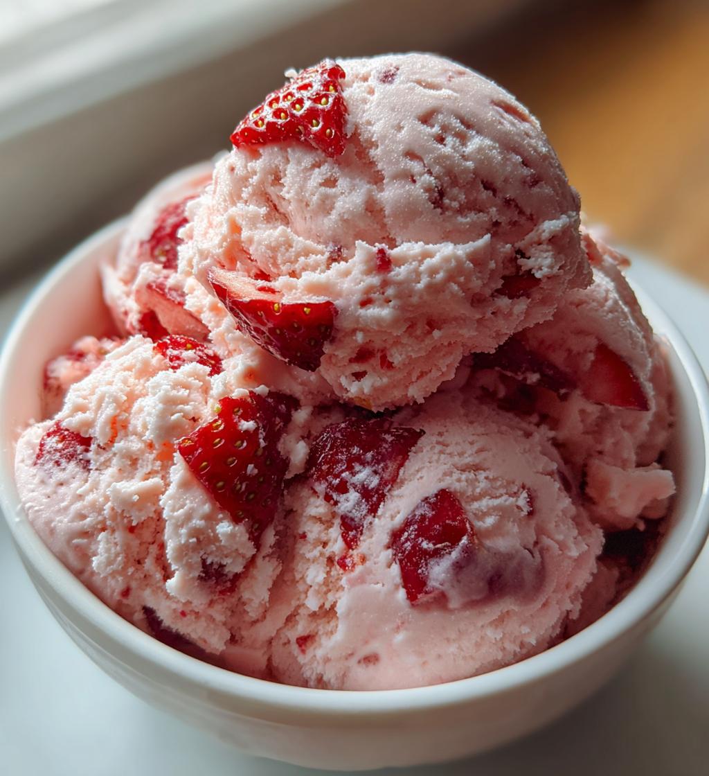 homemade strawberry ice cream - detail 1