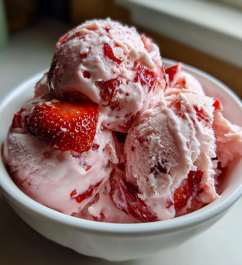 homemade strawberry ice cream
