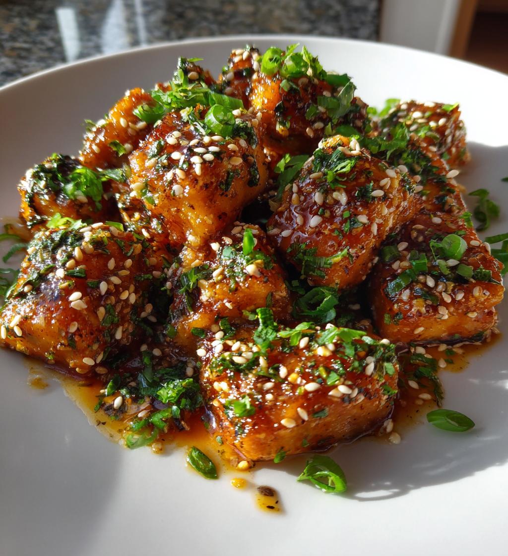honey garlic salmon bites recipe - detail 1