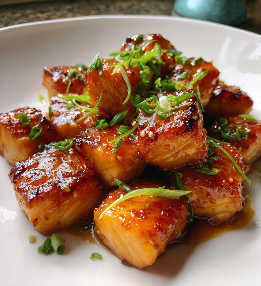 honey garlic salmon bites recipe