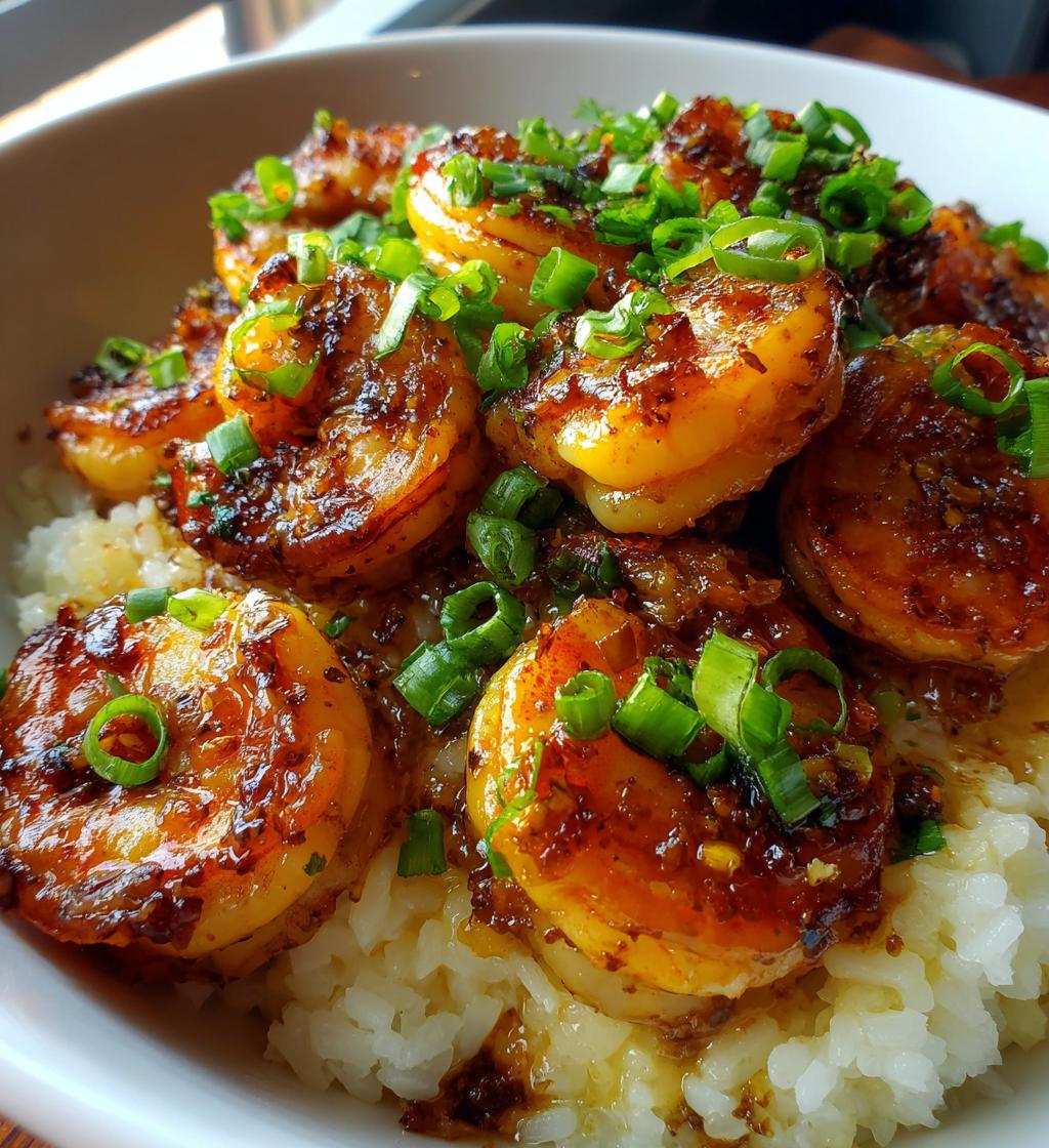 honey garlic shrimp bowls - detail 1