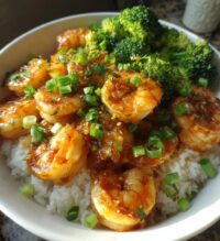honey garlic shrimp bowls
